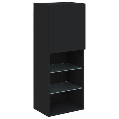 Tv Skříňka S Led Osvětlením Černá 40,5 X 30 X 102 Cm
