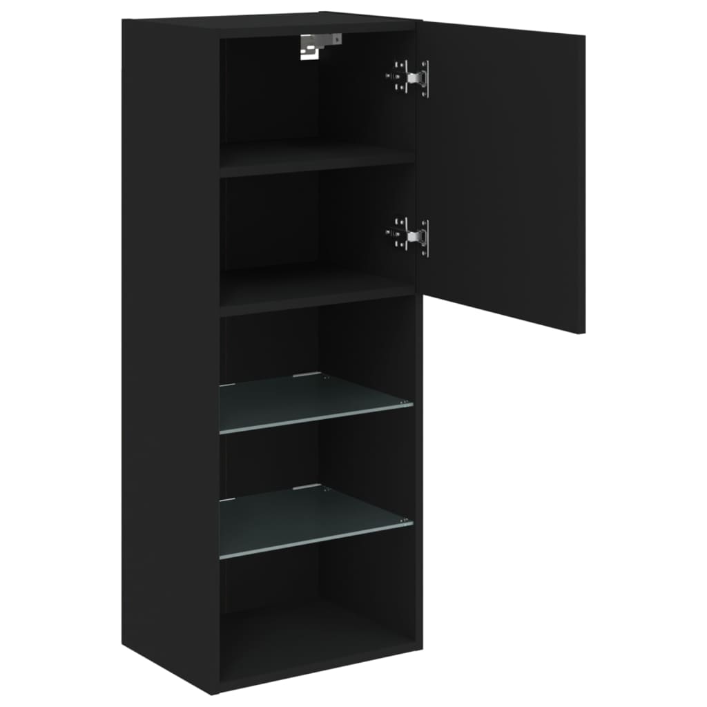 Tv Skříňka S Led Osvětlením Černá 40,5 X 30 X 102 Cm