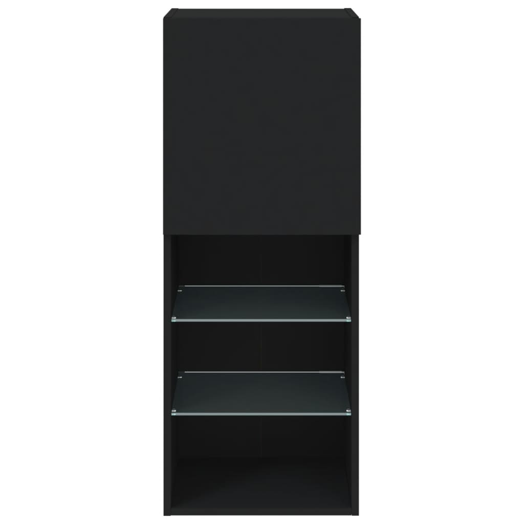 Tv Skříňka S Led Osvětlením Černá 40,5 X 30 X 102 Cm