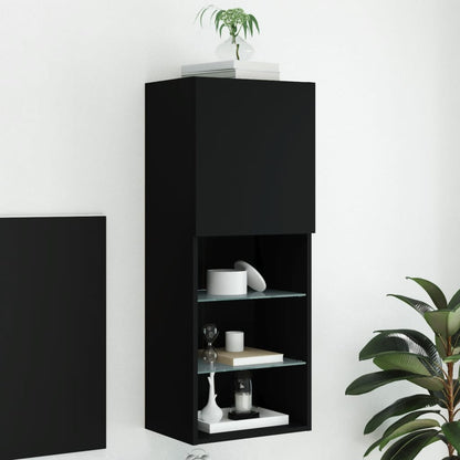 Tv Skříňka S Led Osvětlením Černá 40,5 X 30 X 102 Cm