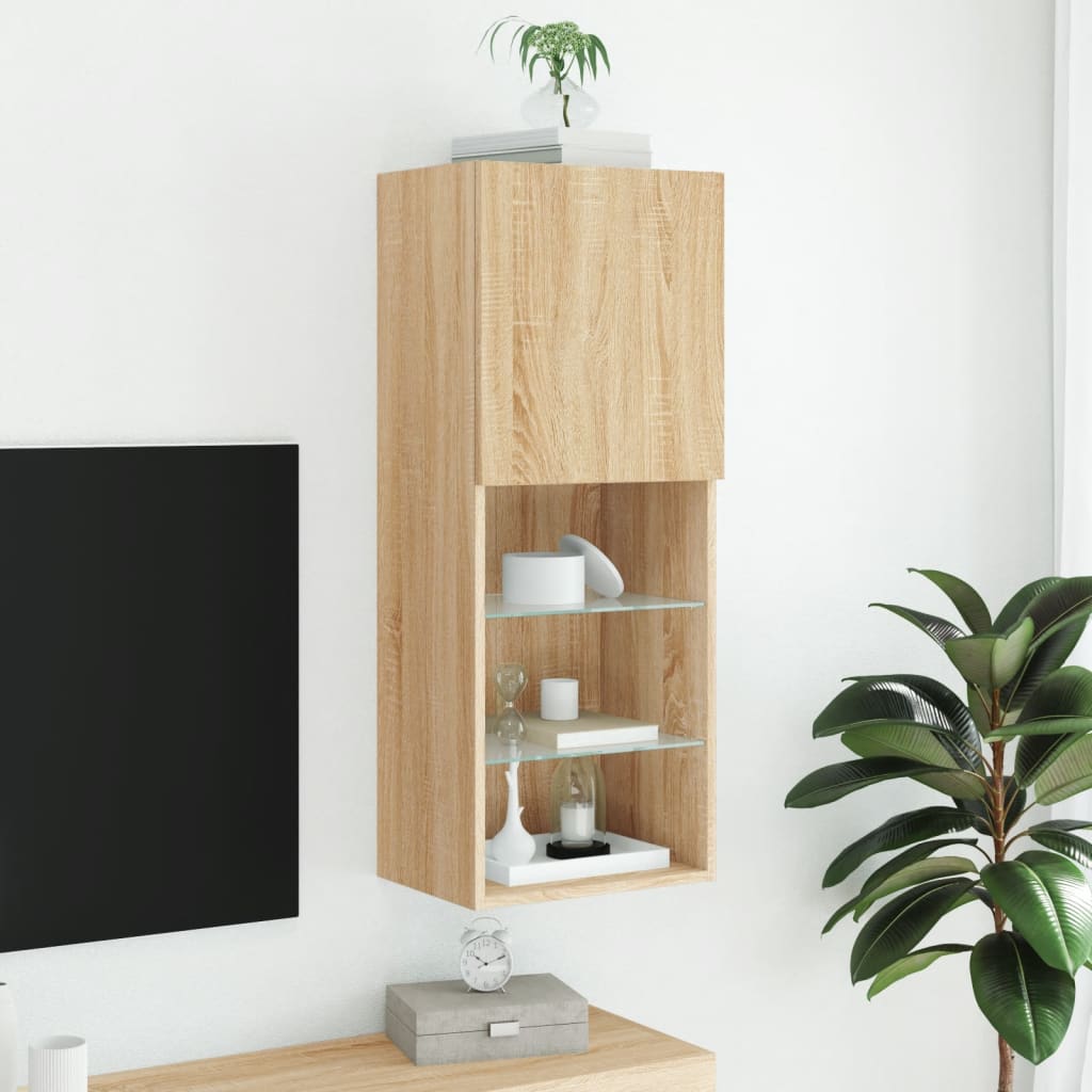 Tv Skříňka S Led Osvětlením Dub Sonoma 40,5 X 30 X 102 Cm