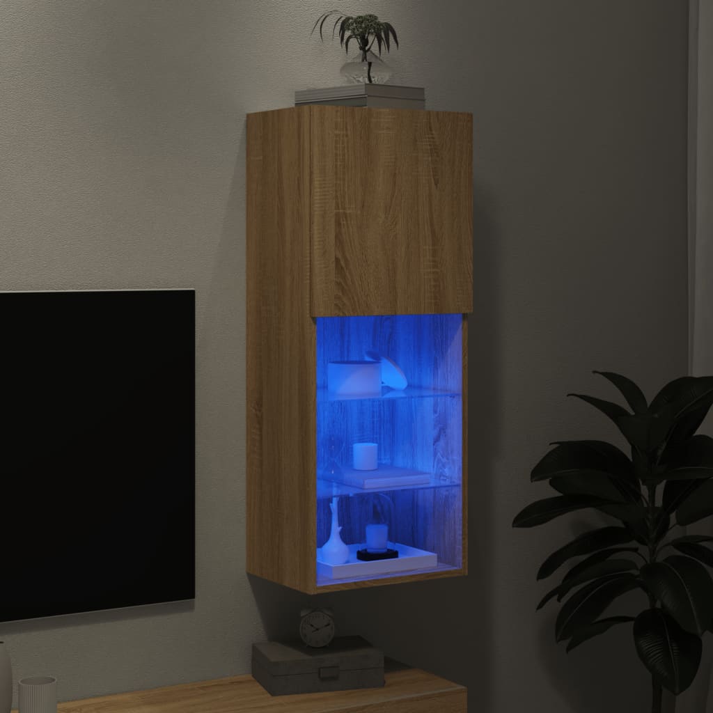 Tv Skříňka S Led Osvětlením Dub Sonoma 40,5 X 30 X 102 Cm