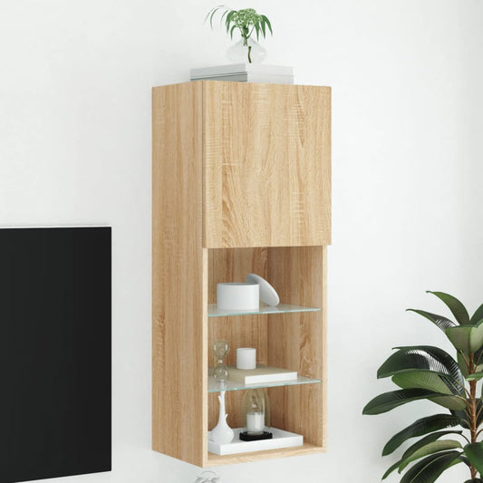 Tv Skříňka S Led Osvětlením Dub Sonoma 40,5 X 30 X 102 Cm