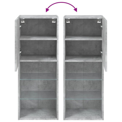 Tv Skříňka S Led Osvětlením Betonově Šedá 40,5 X 30 X 102 Cm