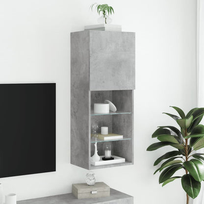 Tv Skříňka S Led Osvětlením Betonově Šedá 40,5 X 30 X 102 Cm