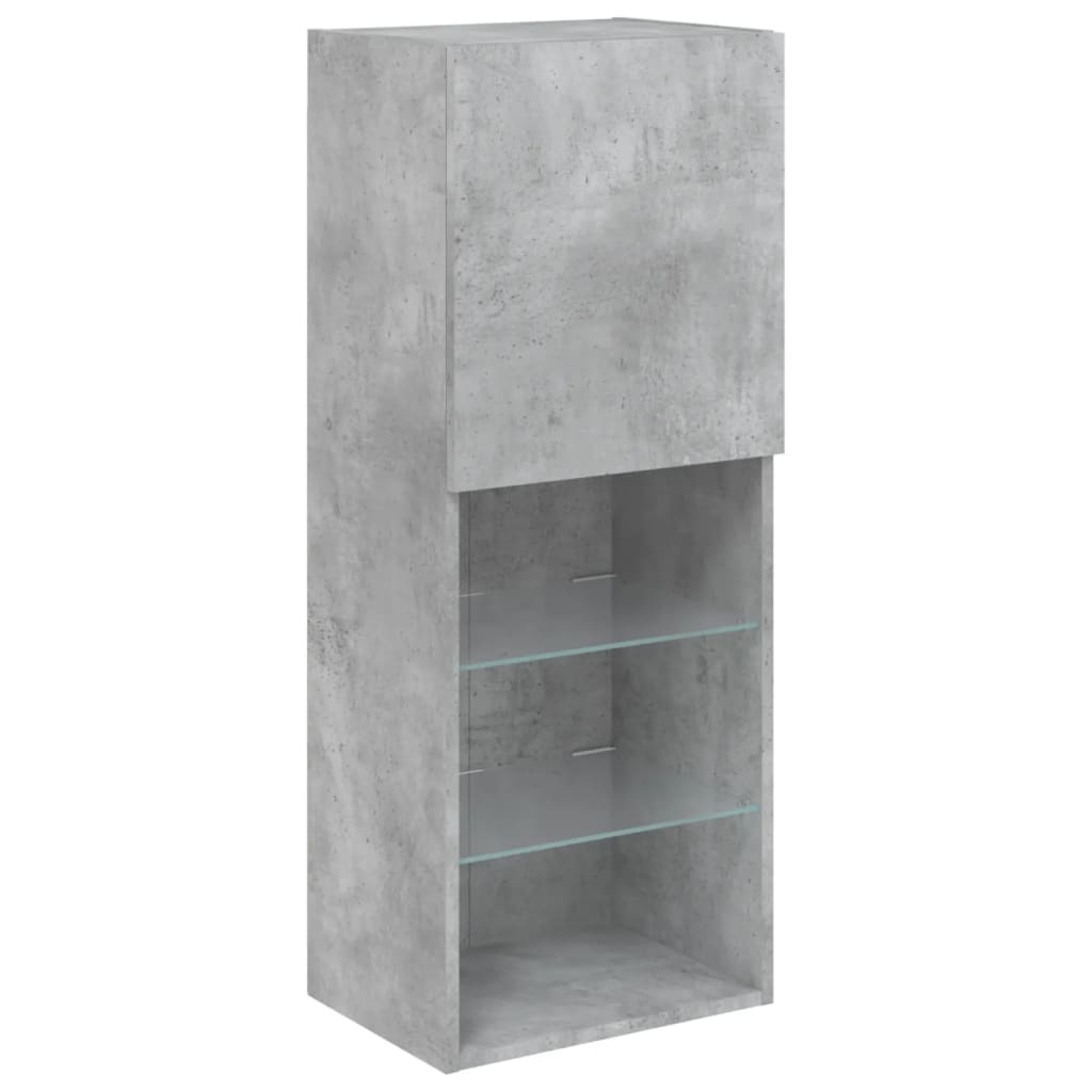 Tv Skříňka S Led Osvětlením Betonově Šedá 40,5 X 30 X 102 Cm