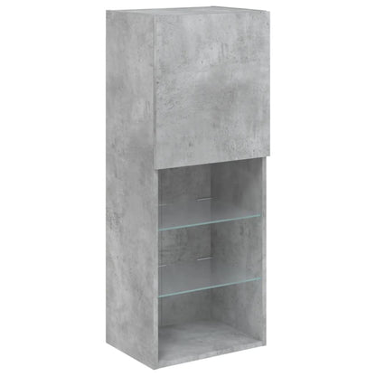 Tv Skříňka S Led Osvětlením Betonově Šedá 40,5 X 30 X 102 Cm