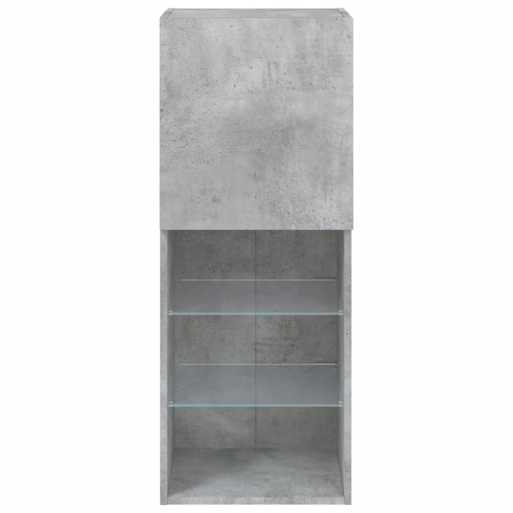 Tv Skříňka S Led Osvětlením Betonově Šedá 40,5 X 30 X 102 Cm