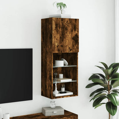 Tv Skříňka S Led Osvětlením Kouřový Dub 40,5 X 30 X 102 Cm