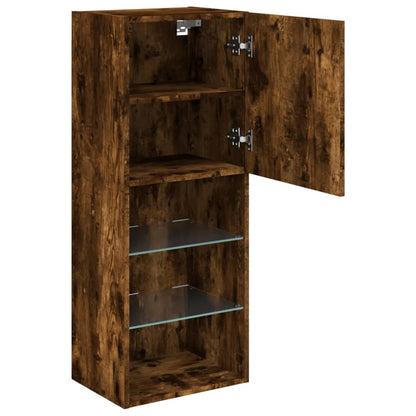 Tv Skříňka S Led Osvětlením Kouřový Dub 40,5 X 30 X 102 Cm
