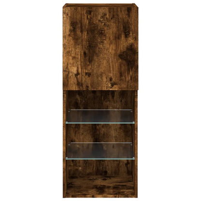 Tv Skříňka S Led Osvětlením Kouřový Dub 40,5 X 30 X 102 Cm