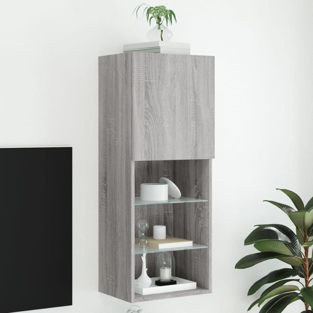 Tv Skříňka S Led Osvětlením Šedá Sonoma 40,5 X 30 X Šedá Sonoma