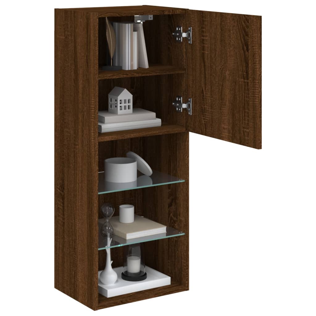 Tv Skříňka S Led Osvětlením Hnědý Dub 40,5 X 30 X 102 Cm