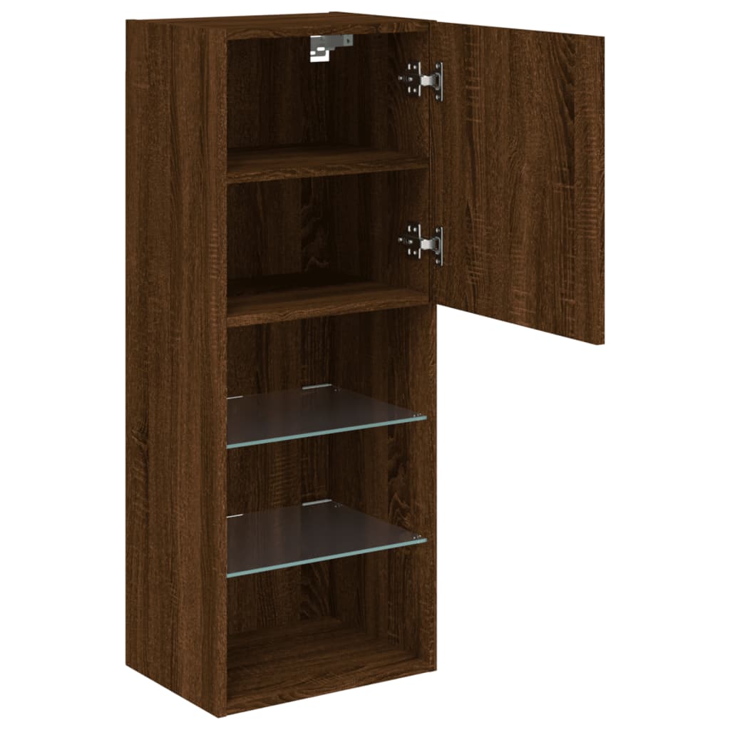 Tv Skříňka S Led Osvětlením Hnědý Dub 40,5 X 30 X 102 Cm