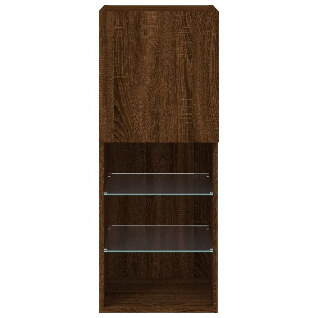 Tv Skříňka S Led Osvětlením Hnědý Dub 40,5 X 30 X 102 Cm