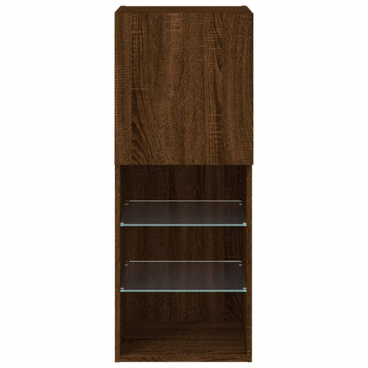 Tv Skříňka S Led Osvětlením Hnědý Dub 40,5 X 30 X 102 Cm