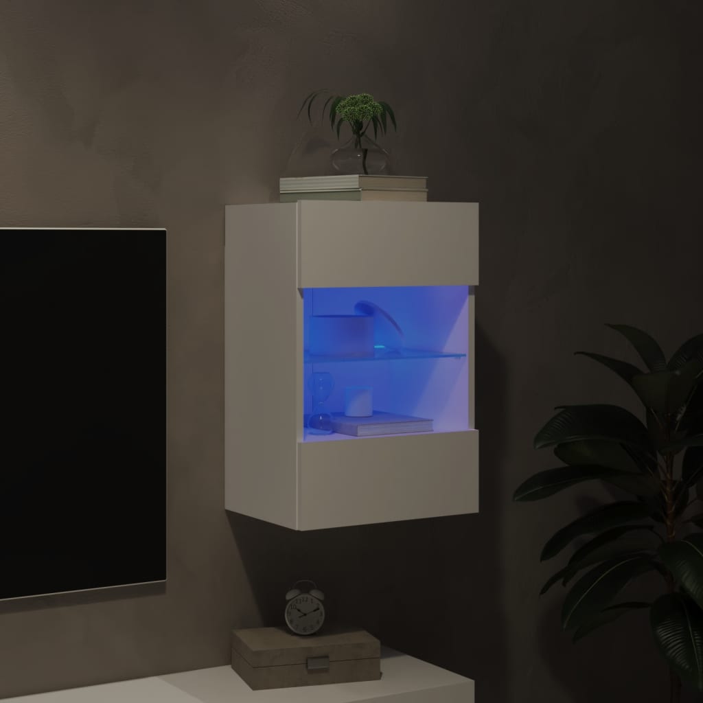 Nástěnná Tv Skříňka S Led Osvětlením 40 X 30 X 60,5 Cm