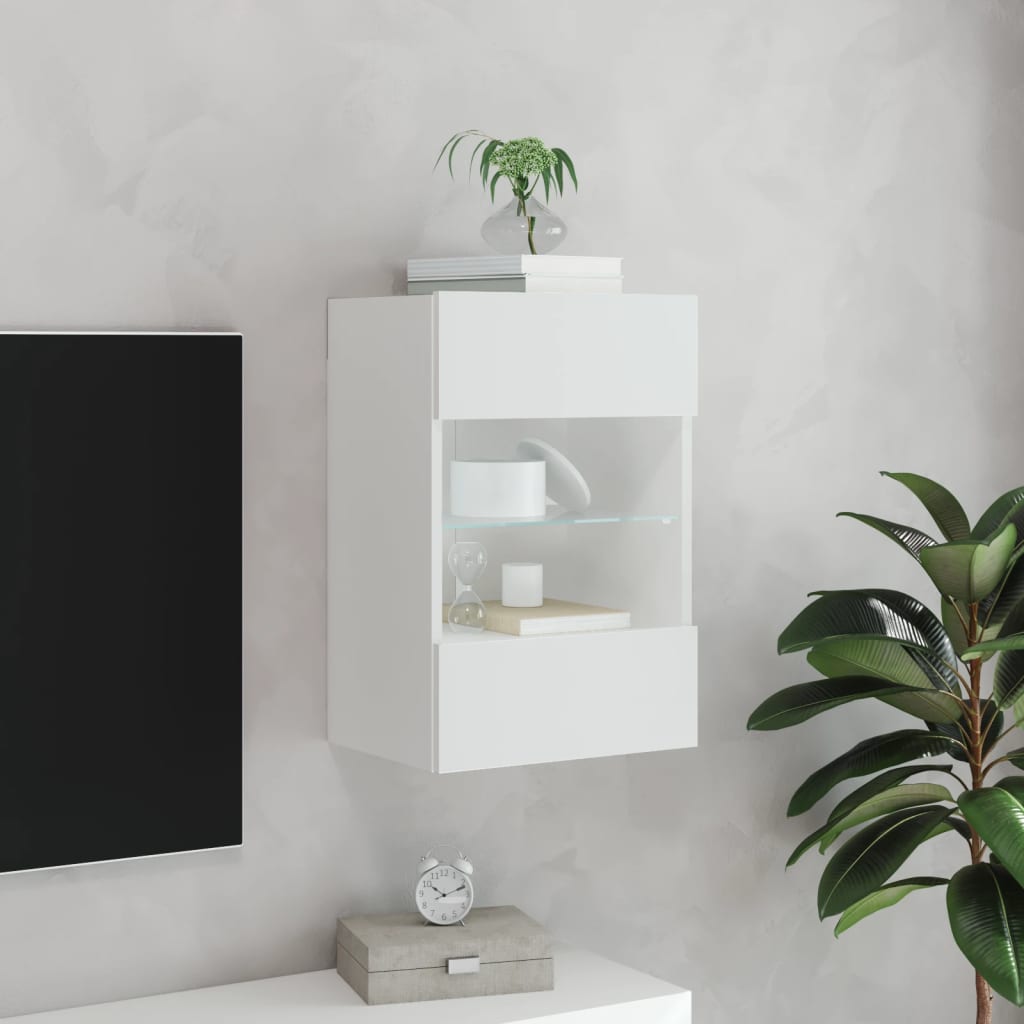 Nástěnná Tv Skříňka S Led Osvětlením 40 X 30 X 60,5 Cm