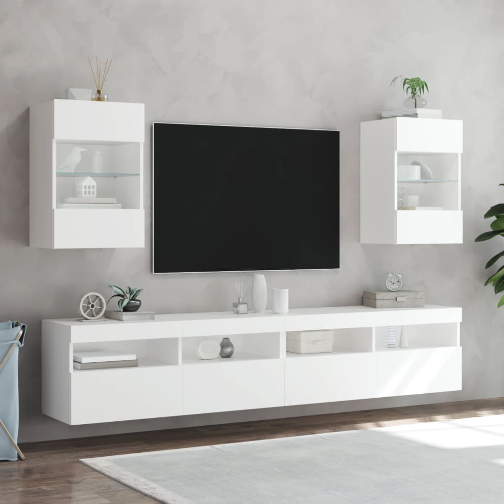Nástěnná Tv Skříňka S Led Osvětlením 40 X 30 X 60,5 Cm