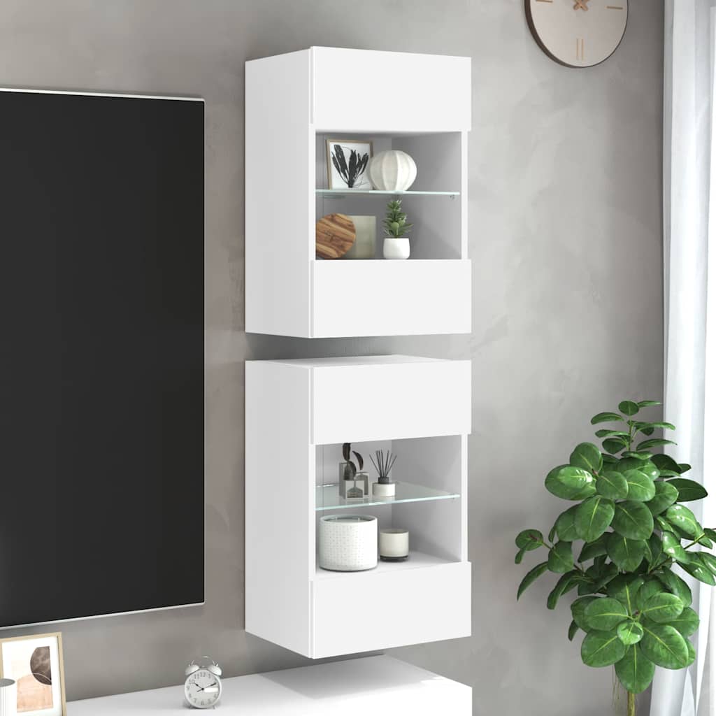 Nástěnná Tv Skříňka S Led Osvětlením 40 X 30 X 60,5 Cm