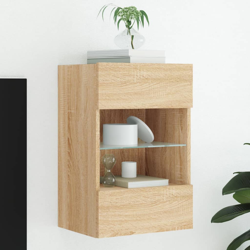 Nástěnná Tv Skříňka S Led Osvětlením 40 X 30 X 60,5 Cm