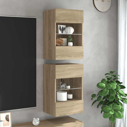 Nástěnná Tv Skříňka S Led Osvětlením 40 X 30 X 60,5 Cm