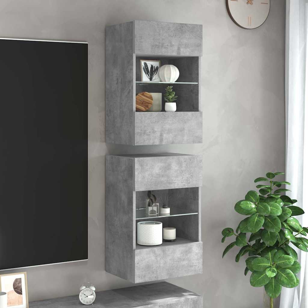 Nástěnná Tv Skříňka S Led Osvětlením 40 X 30 X 60,5 Cm
