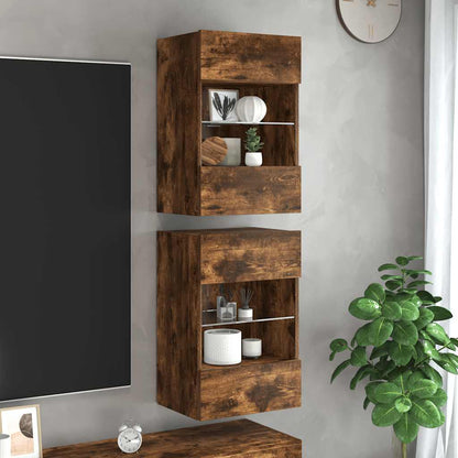Nástěnná Tv Skříňka S Led Osvětlením 40 X 30 X 60,5 Cm