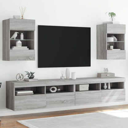 Nástěnná Tv Skříňka S Led Osvětlením 40 X 30 X 60,5 Cm