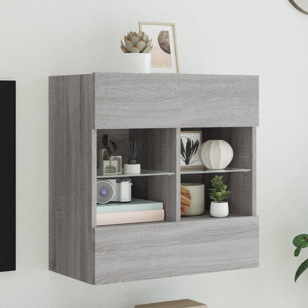 Nástěnná Tv Skříňka S Led Osvětlením 40 X 30 X 60,5 Cm