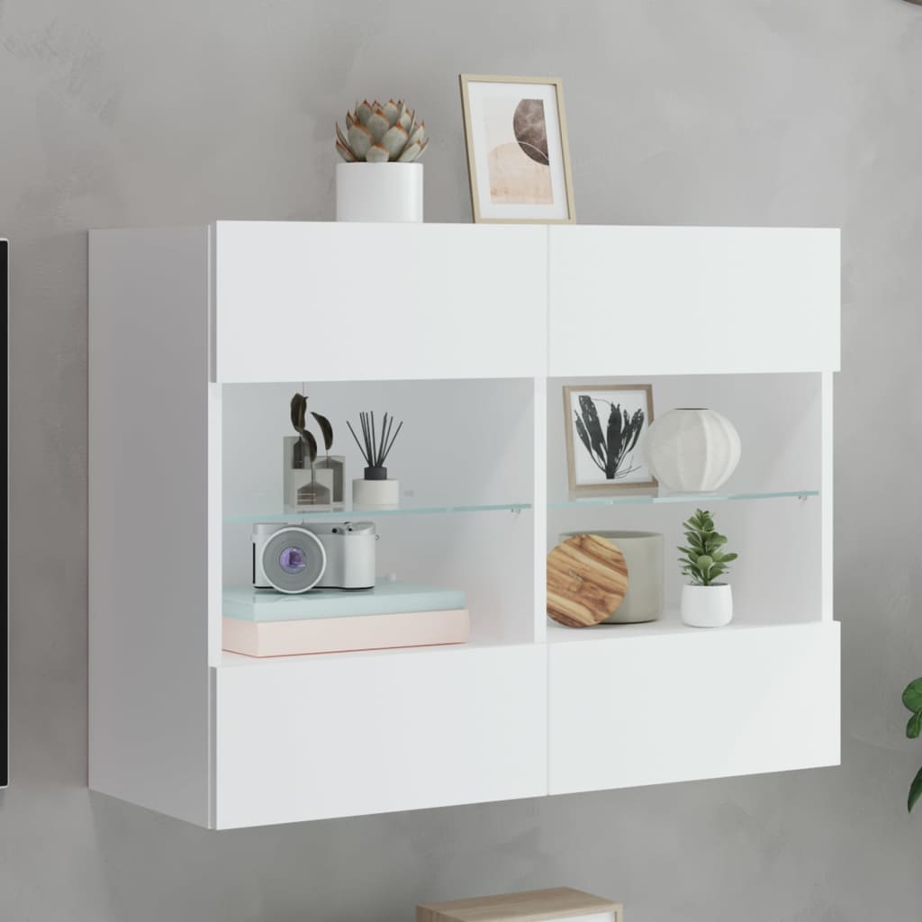Nástěnná Tv Skříňka S Led Osvětlením 40 X 30 X 60,5 Cm