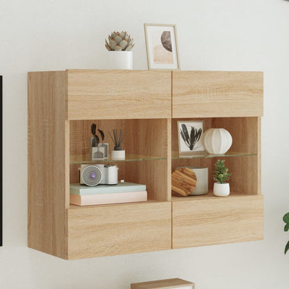 Nástěnná Tv Skříňka S Led Osvětlením 40 X 30 X 60,5 Cm