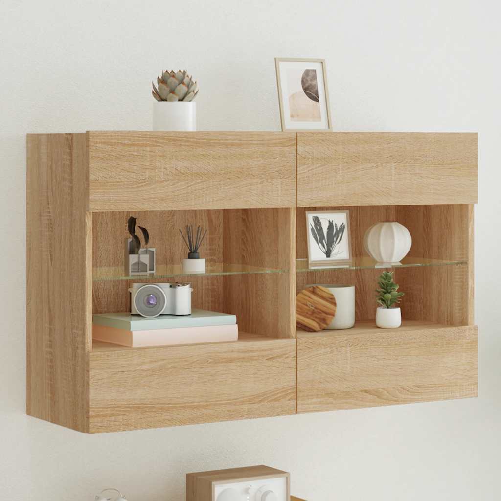 Nástěnná Tv Skříňka S Led Osvětlením 40 X 30 X 60,5 Cm