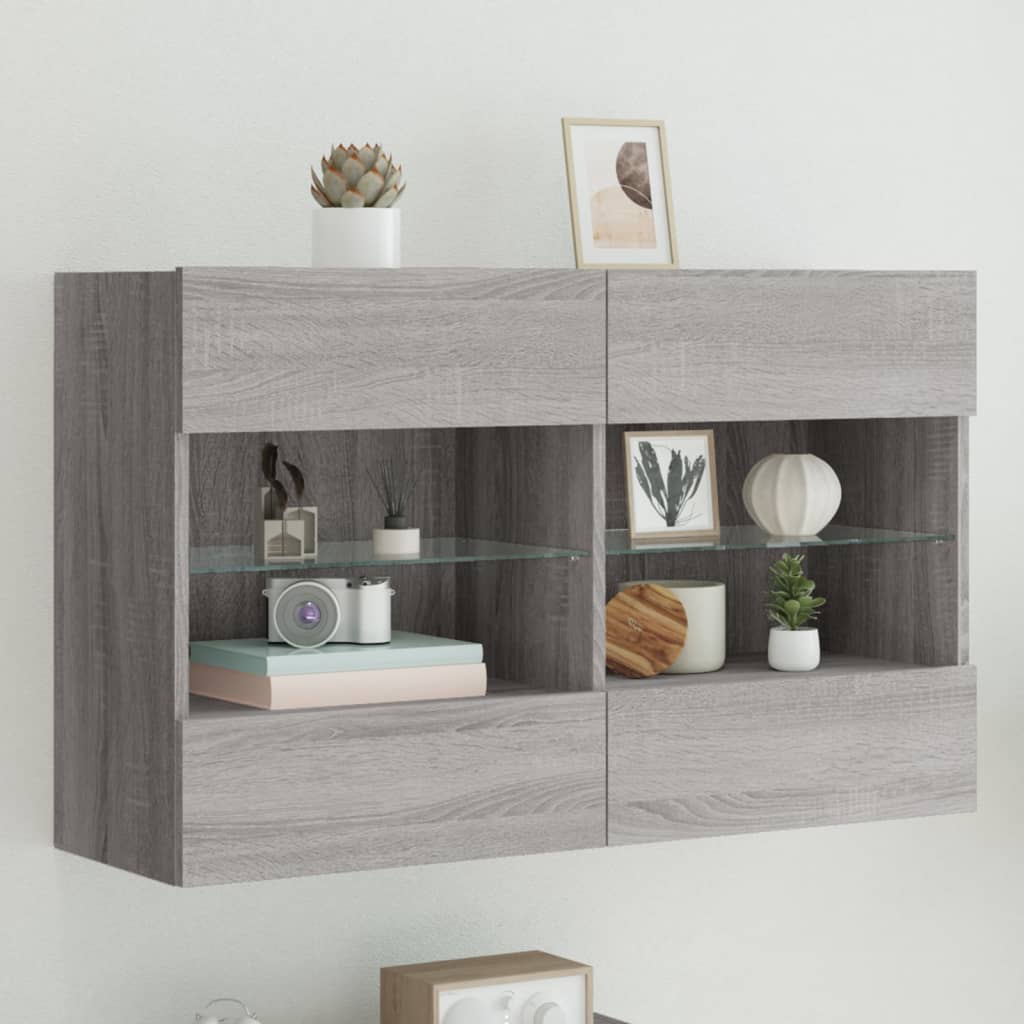 Nástěnná Tv Skříňka S Led Osvětlením 40 X 30 X 60,5 Cm