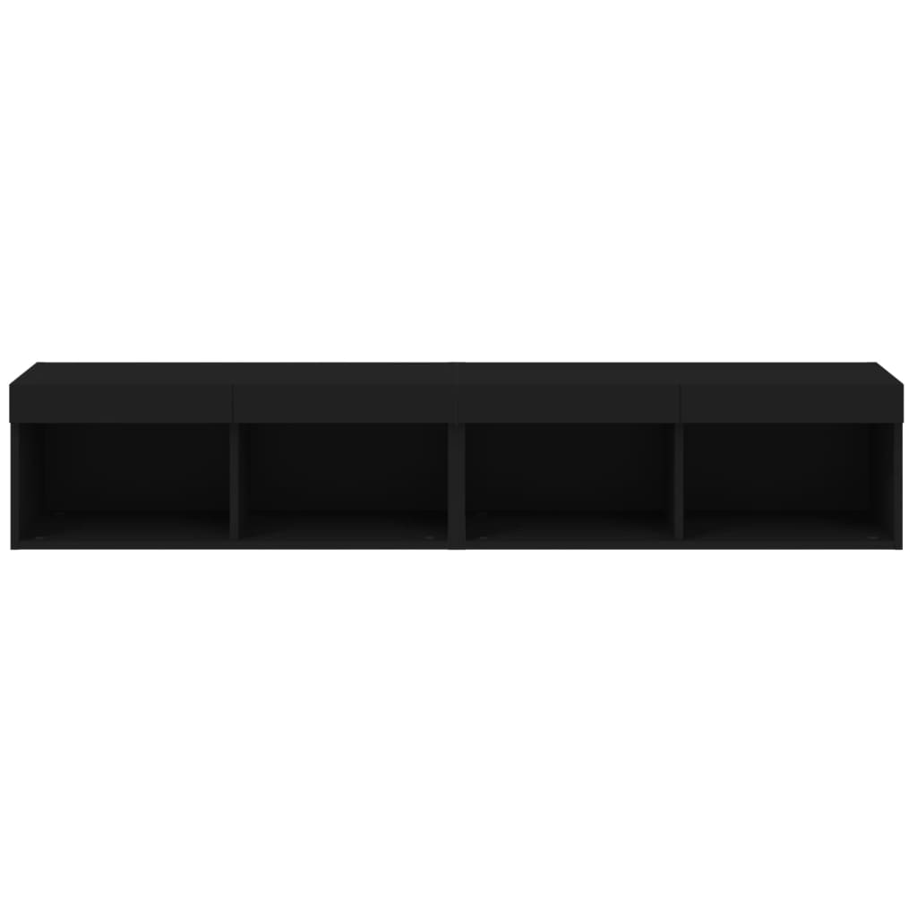 Tv Skříňky S Led Osvětlením 2 Ks Černé 80 X 30 X 30 Cm