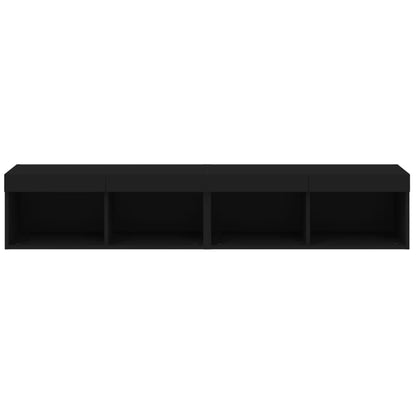 Tv Skříňky S Led Osvětlením 2 Ks Černé 80 X 30 X 30 Cm