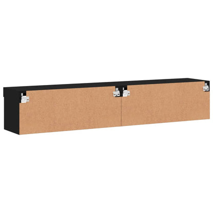 Tv Skříňky S Led Osvětlením 2 Ks Černé 80 X 30 X 30 Cm