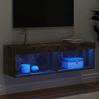 Tv Skříňka S Led Osvětlením Kouřový Dub 100 X 30 X 30 Cm