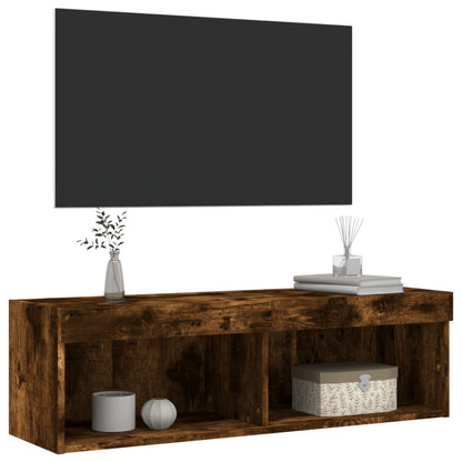 Tv Skříňka S Led Osvětlením Kouřový Dub 100 X 30 X 30 Cm