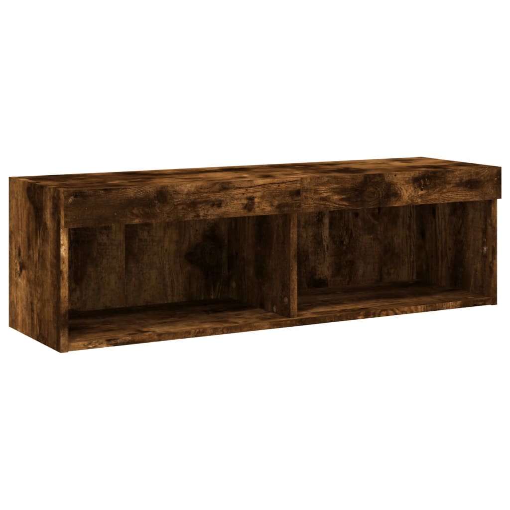 Tv Skříňka S Led Osvětlením Kouřový Dub 100 X 30 X 30 Cm
