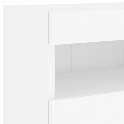 Nástěnná Tv Skříňka S Led Osvětlením Bílá 40 X 30 X 40 Cm