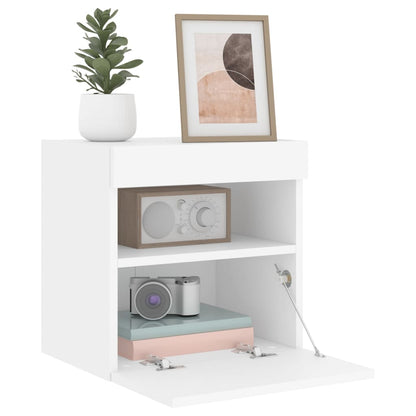 Nástěnná Tv Skříňka S Led Osvětlením Bílá 40 X 30 X 40 Cm