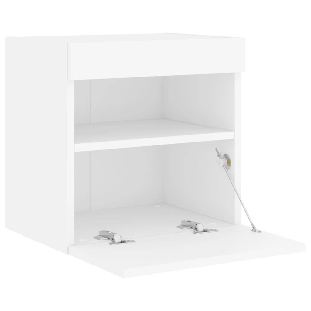 Nástěnná Tv Skříňka S Led Osvětlením Bílá 40 X 30 X 40 Cm