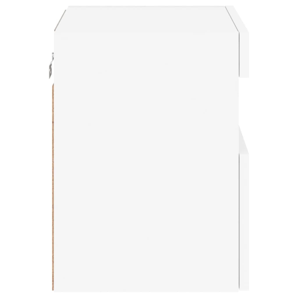 Nástěnná Tv Skříňka S Led Osvětlením Bílá 40 X 30 X 40 Cm
