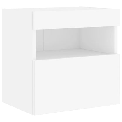 Nástěnné Tv Skříňky S Led Osvětlením 2 Ks Bílé 40 X 30 X 40 Cm