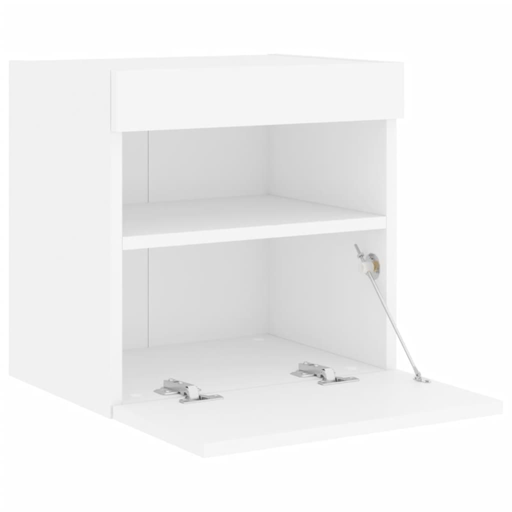 Nástěnné Tv Skříňky S Led Osvětlením 2 Ks Bílé 40 X 30 X 40 Cm