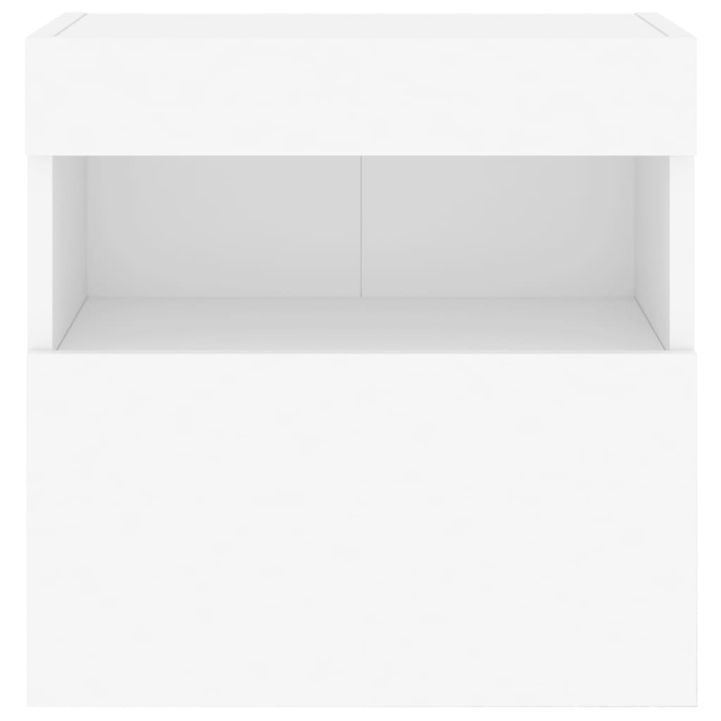 Nástěnné Tv Skříňky S Led Osvětlením 2 Ks Bílé 40 X 30 X 40 Cm