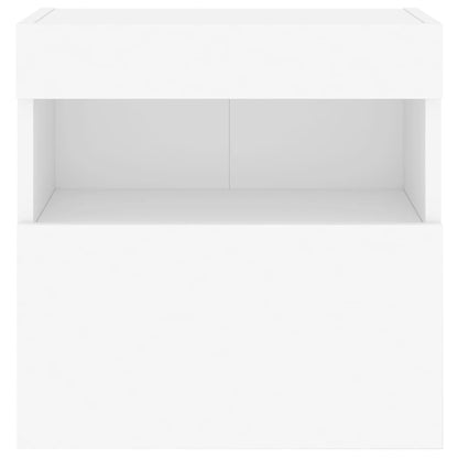 Nástěnné Tv Skříňky S Led Osvětlením 2 Ks Bílé 40 X 30 X 40 Cm