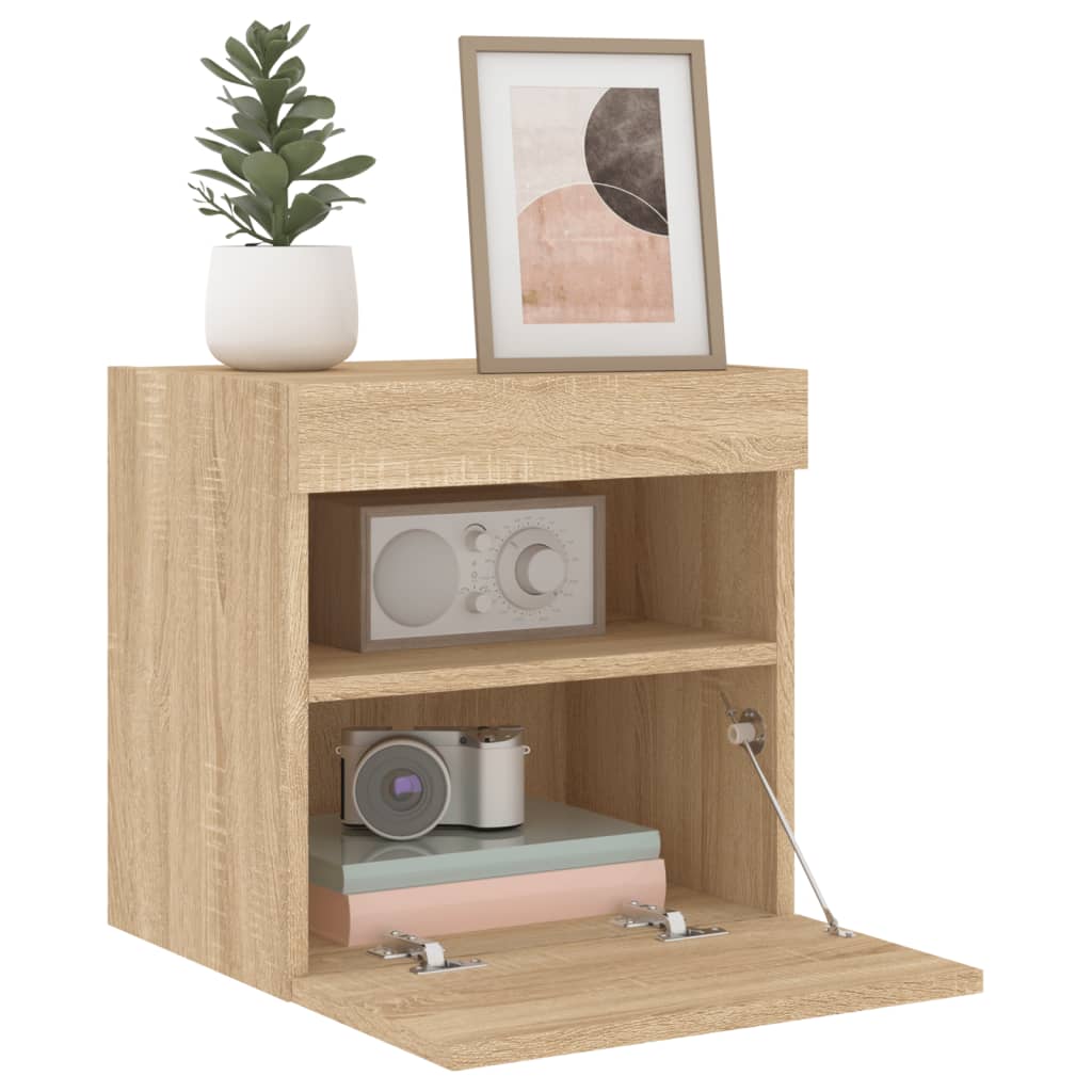 Nástěnná Tv Skříňka S Led Osvětlením Dub Sonoma 40 X 30 X 40 Cm