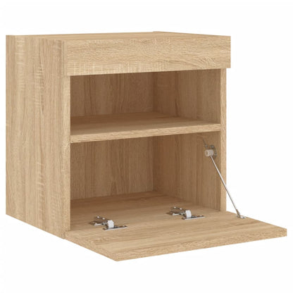 Nástěnná Tv Skříňka S Led Osvětlením Dub Sonoma 40 X 30 X 40 Cm
